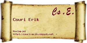 Csuri Erik névjegykártya